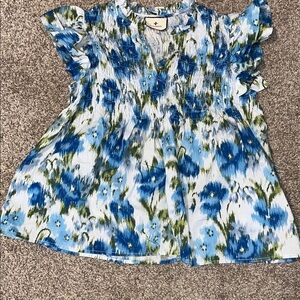 Tuckernuck Blue and Green Smocked Dress